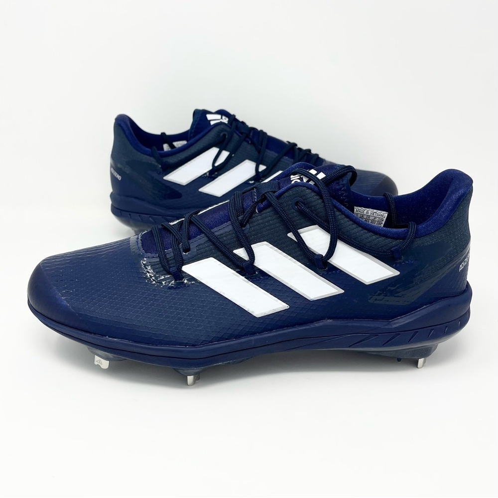 Adidas Adizero Afterburner 8 Baseball Cleats Navy Blue White Mens Sz 12 (H00978)